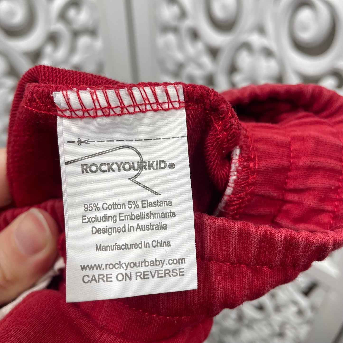 Rock Your Kid Boys Red Trackies with Stars Size 4