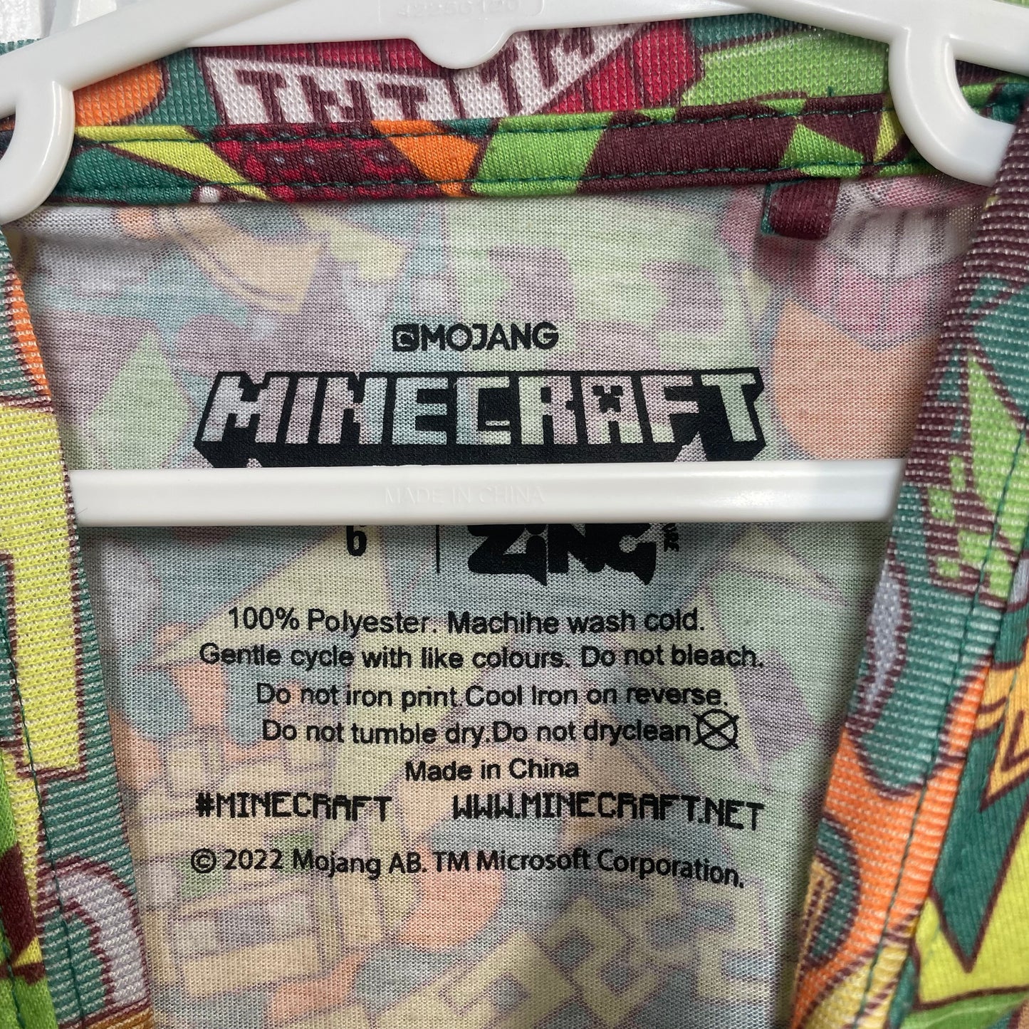 Minecraft Tshirt Size 6