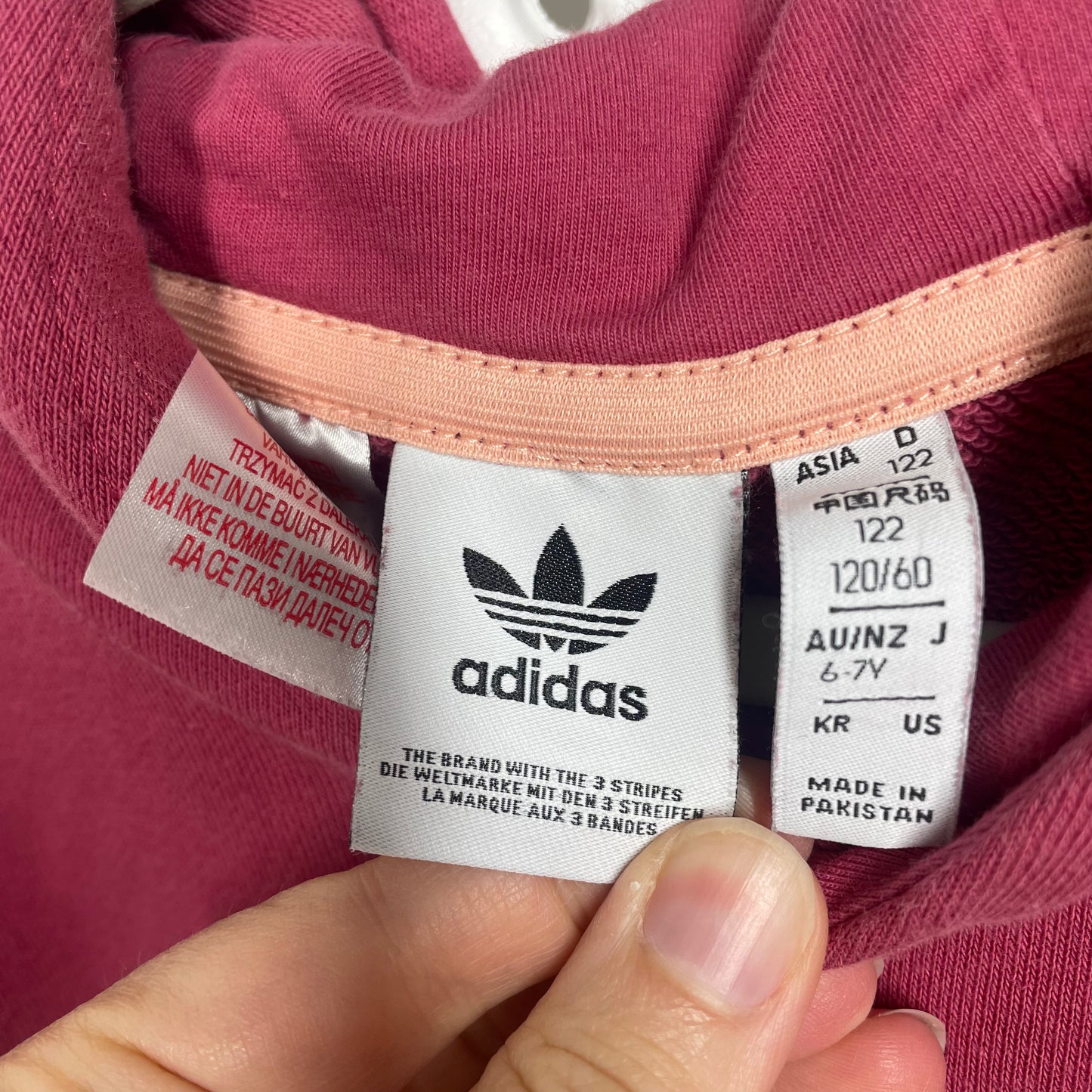 Adidas Girls Hooded Jumper Size 6-7