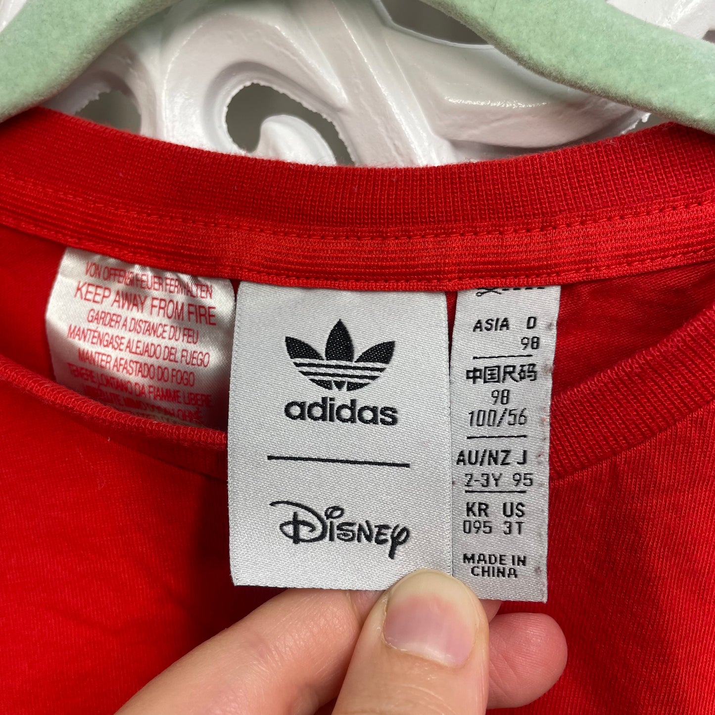 Adidas Mickey Red T-Shirt Size 2-3