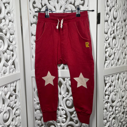 Rock Your Kid Boys Red Trackies with Stars Size 4