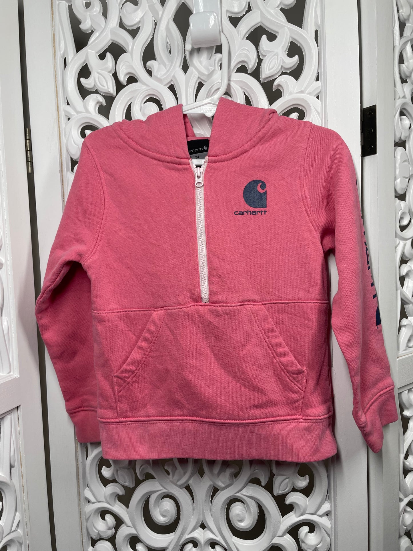 Carhartt Girls Jumper Pink With Hood Size 3T