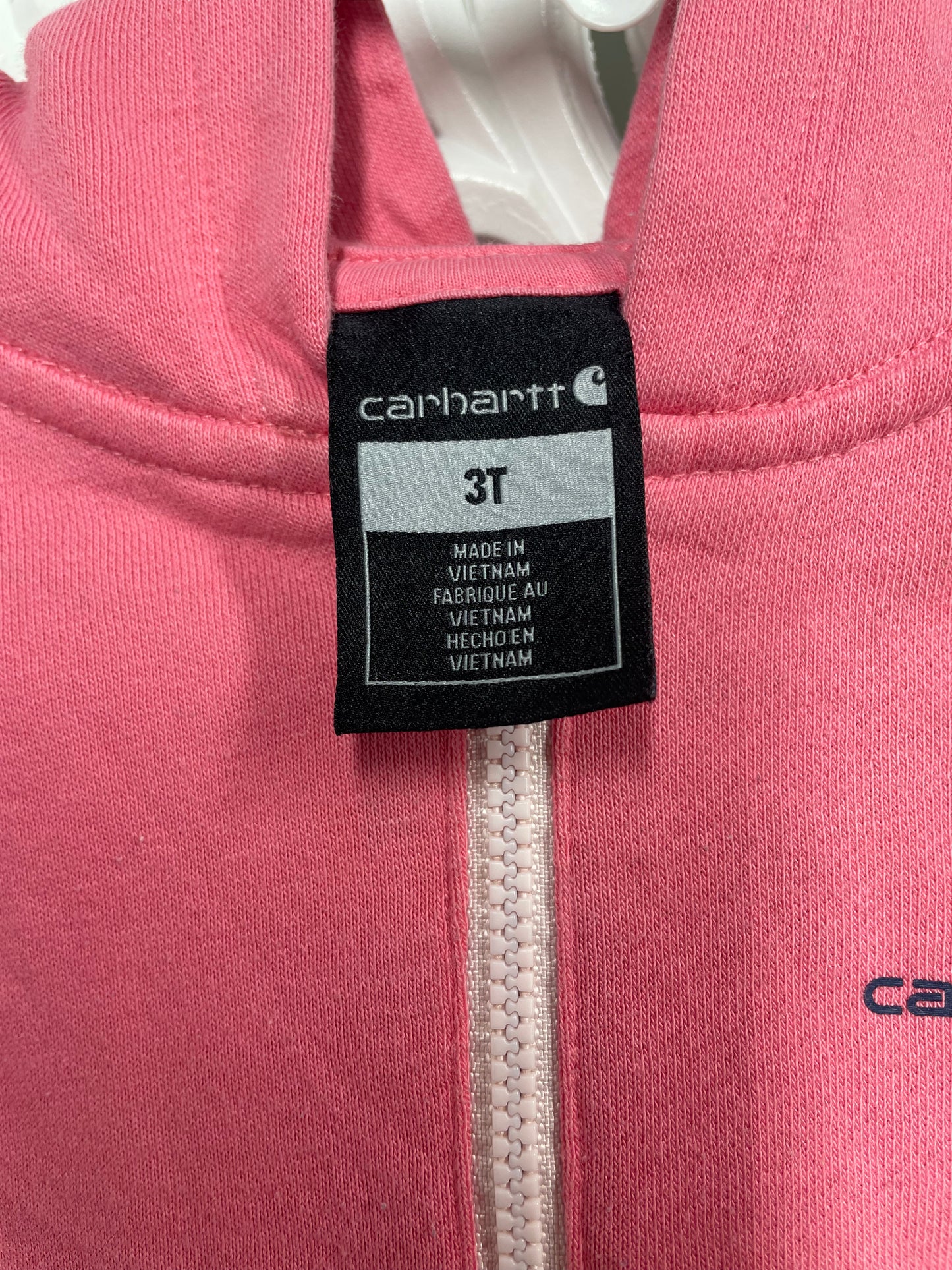 Carhartt Girls Jumper Pink With Hood Size 3T