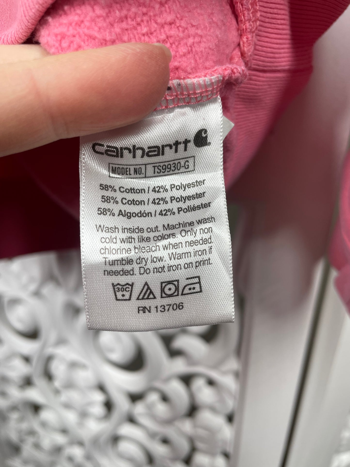 Carhartt Girls Jumper Pink With Hood Size 3T