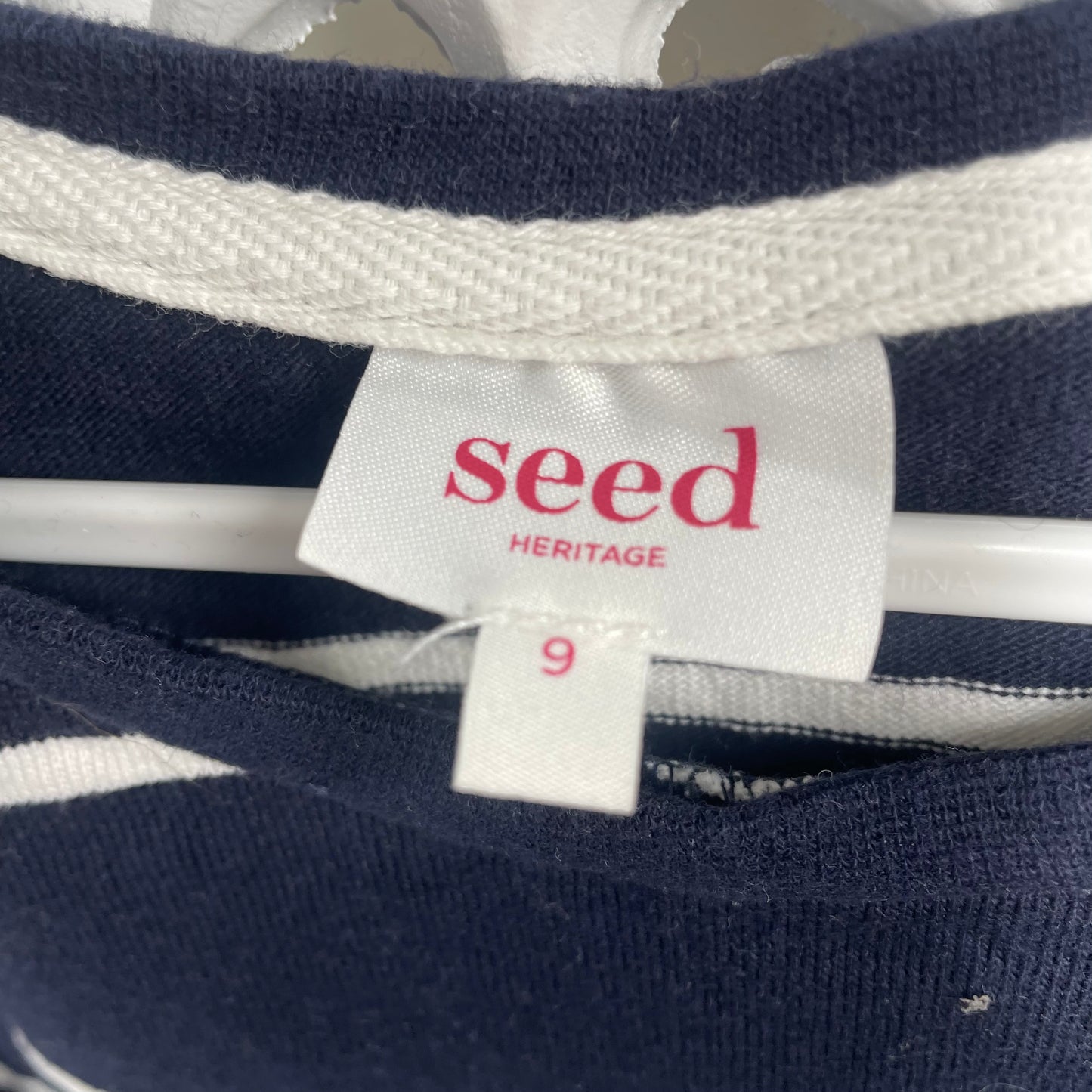 Seed Boys Long Sleeve Top Size 9 Blue White Stripes