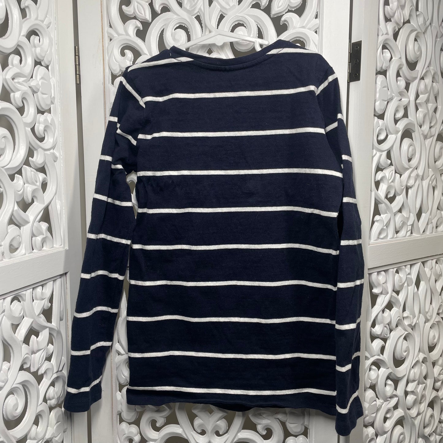 Seed Boys Long Sleeve Top Size 9 Blue White Stripes