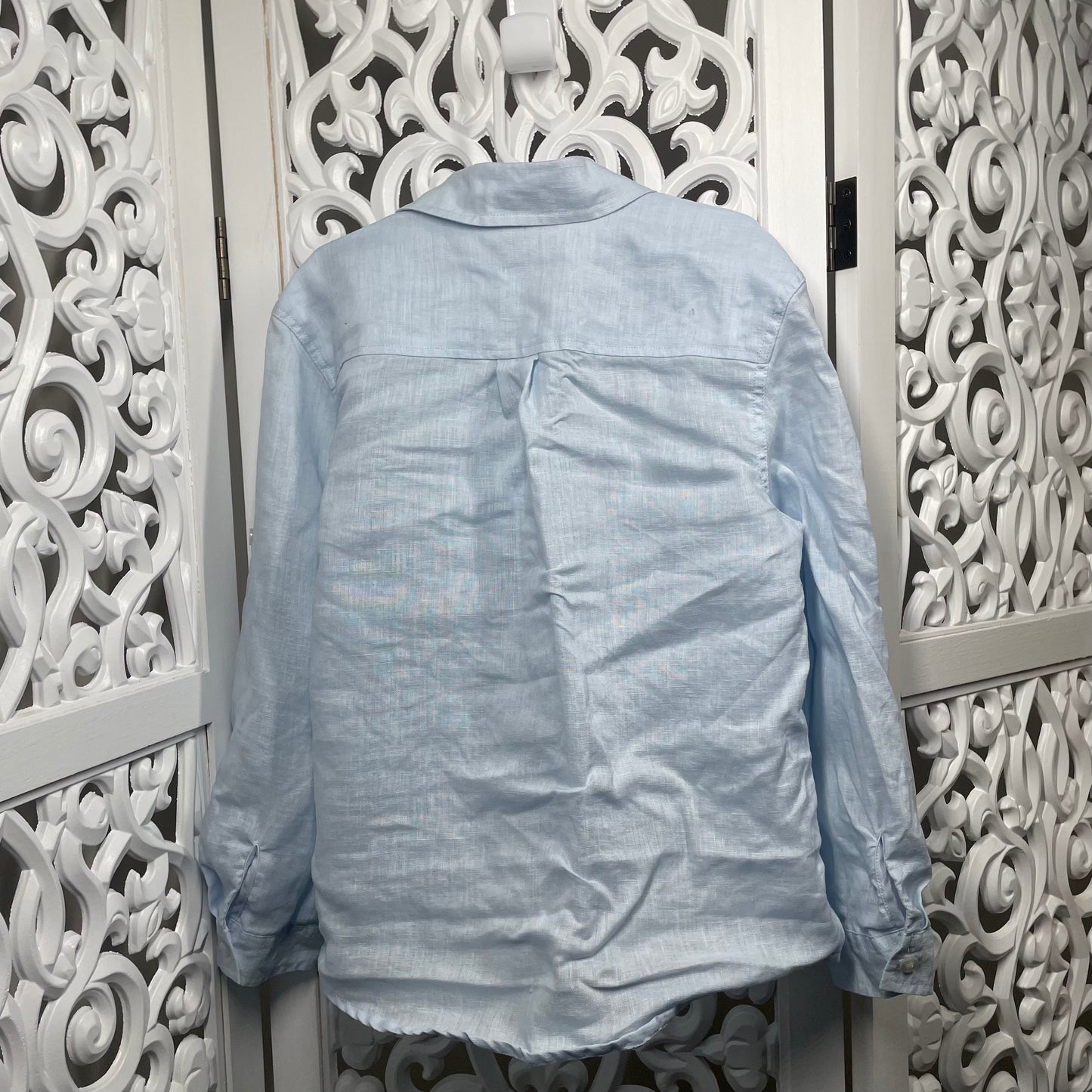 Seed Boys Long Sleeve Shirt Blue Size 6-7 (missing button)