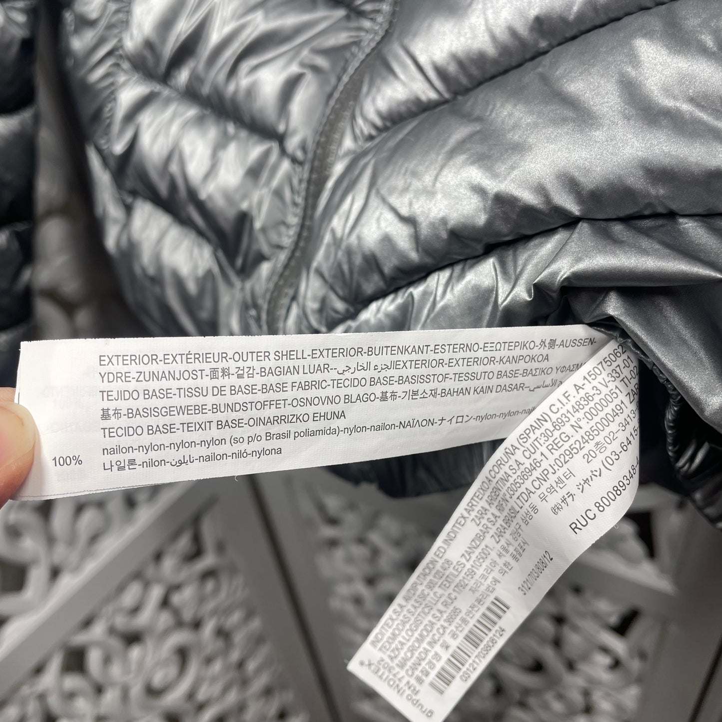 Zara Girls Silver Puffer Jacket Size 11-12