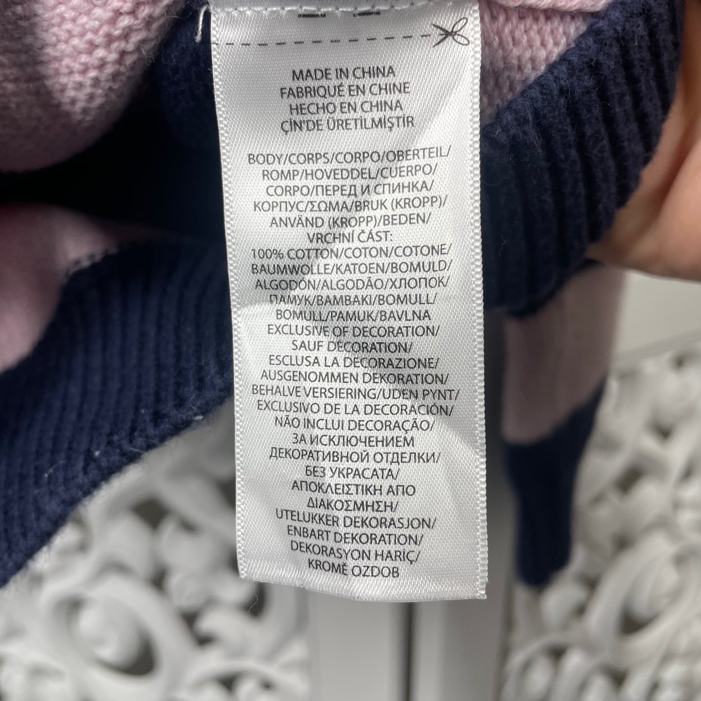 Ralph Lauren Polo Girls Jumper Size 6 Pink Blue Stripes