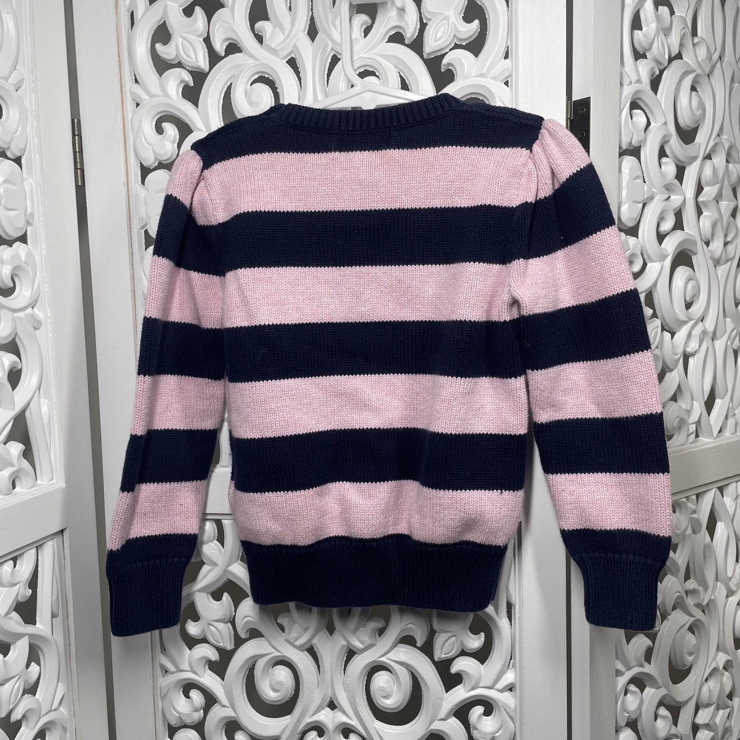 Ralph Lauren Polo Girls Jumper Size 6 Pink Blue Stripes