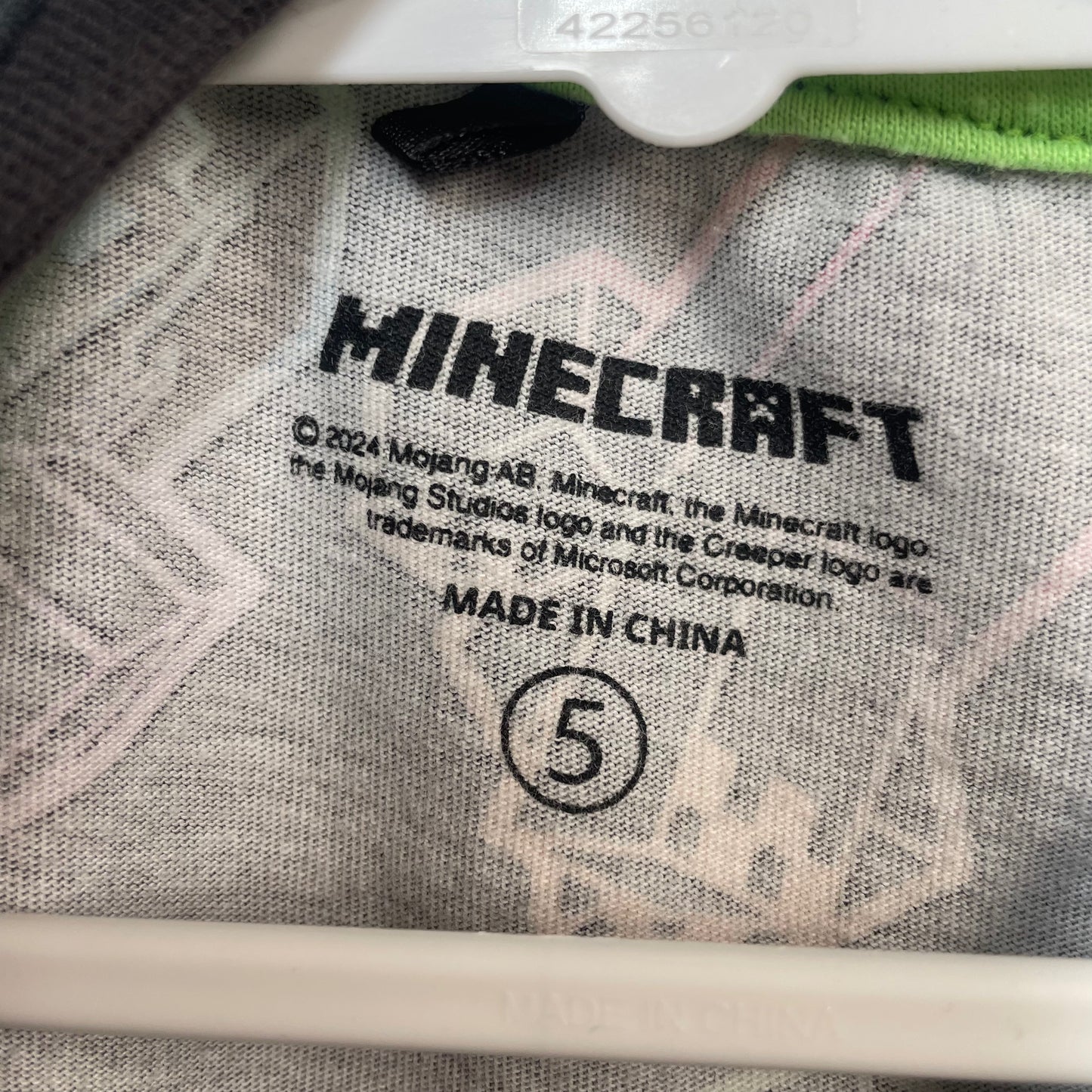 Minecraft Tshirt Size 5