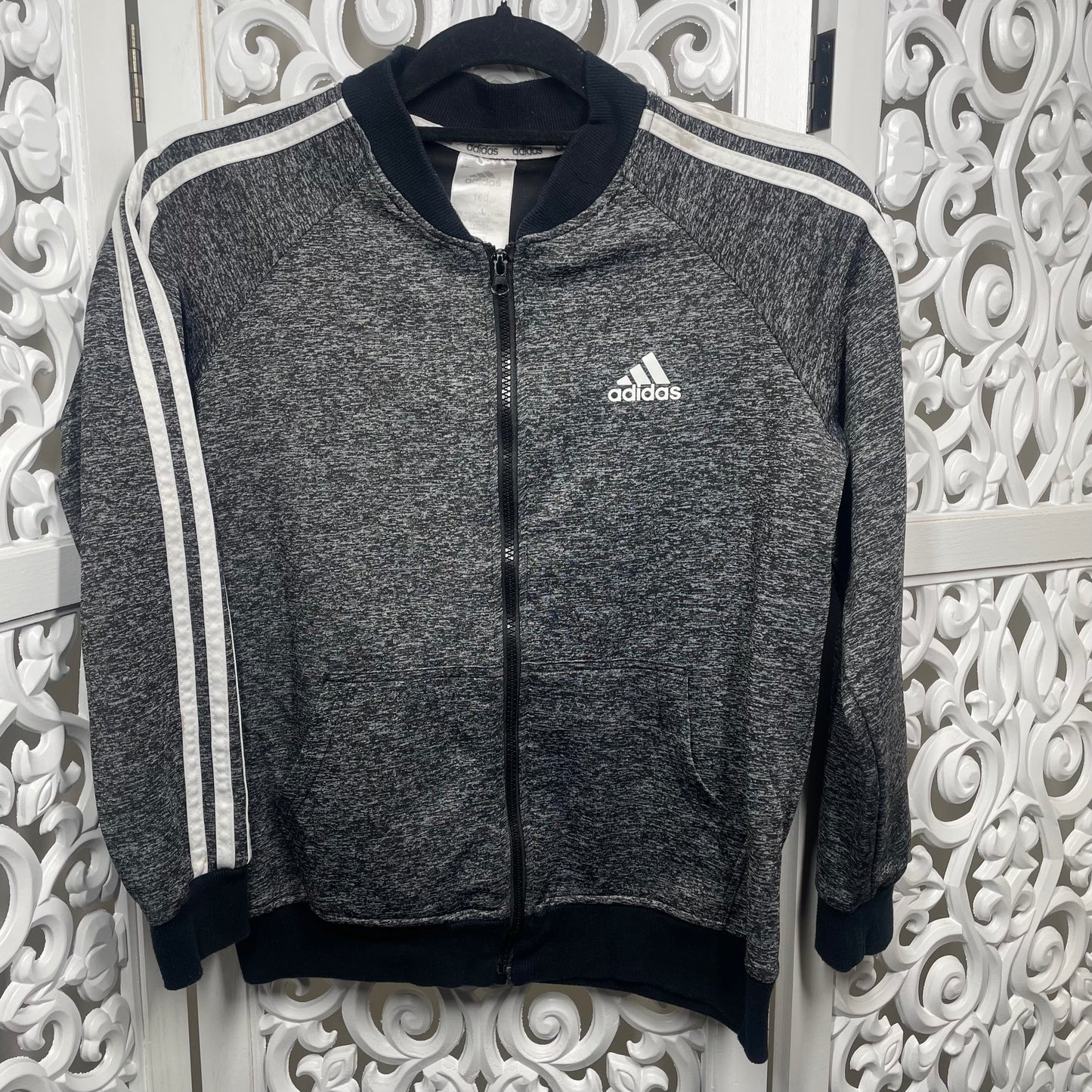 Adidas Boys Grey Jacket Long Sleeve Size 13-14
