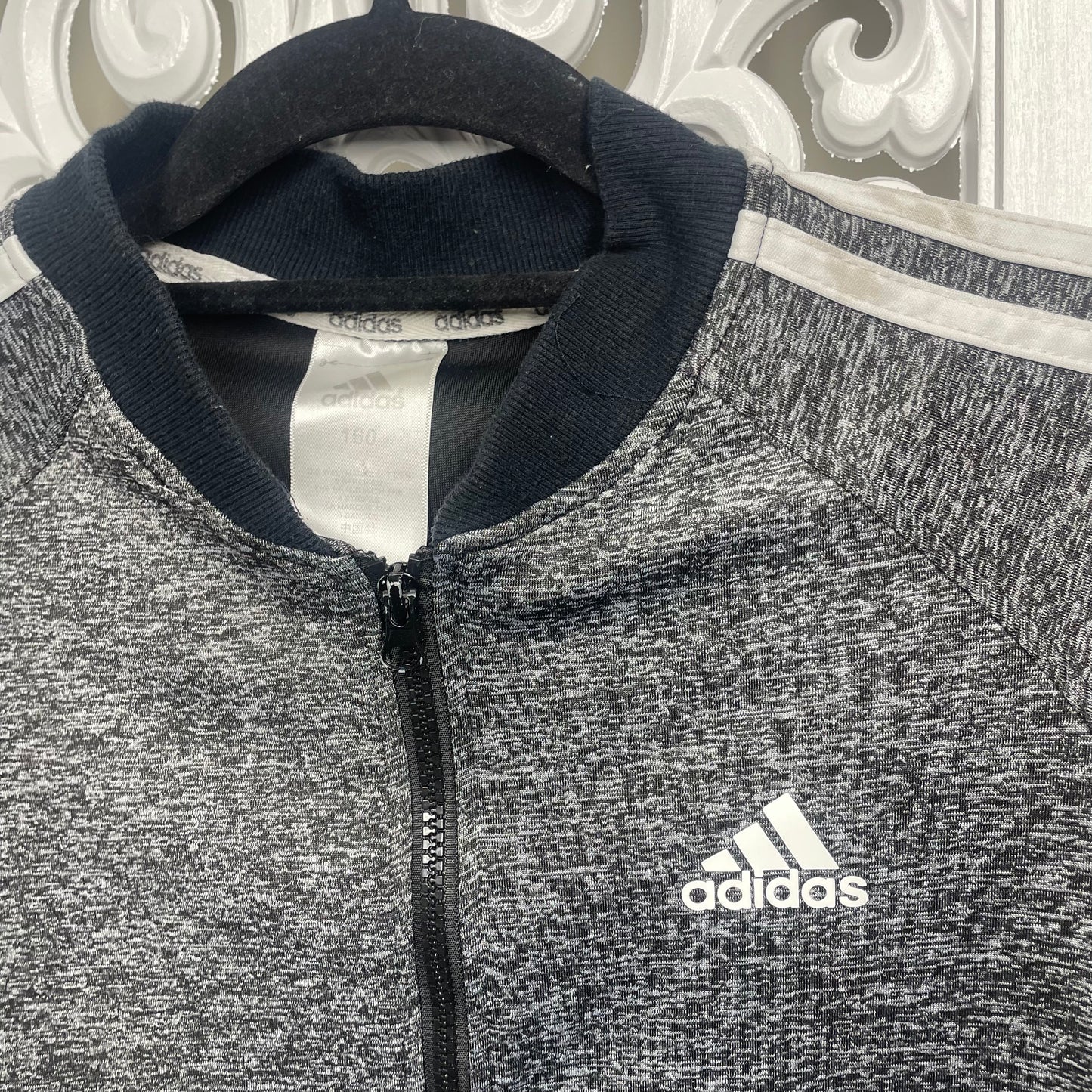 Adidas Boys Grey Jacket Long Sleeve Size 13-14