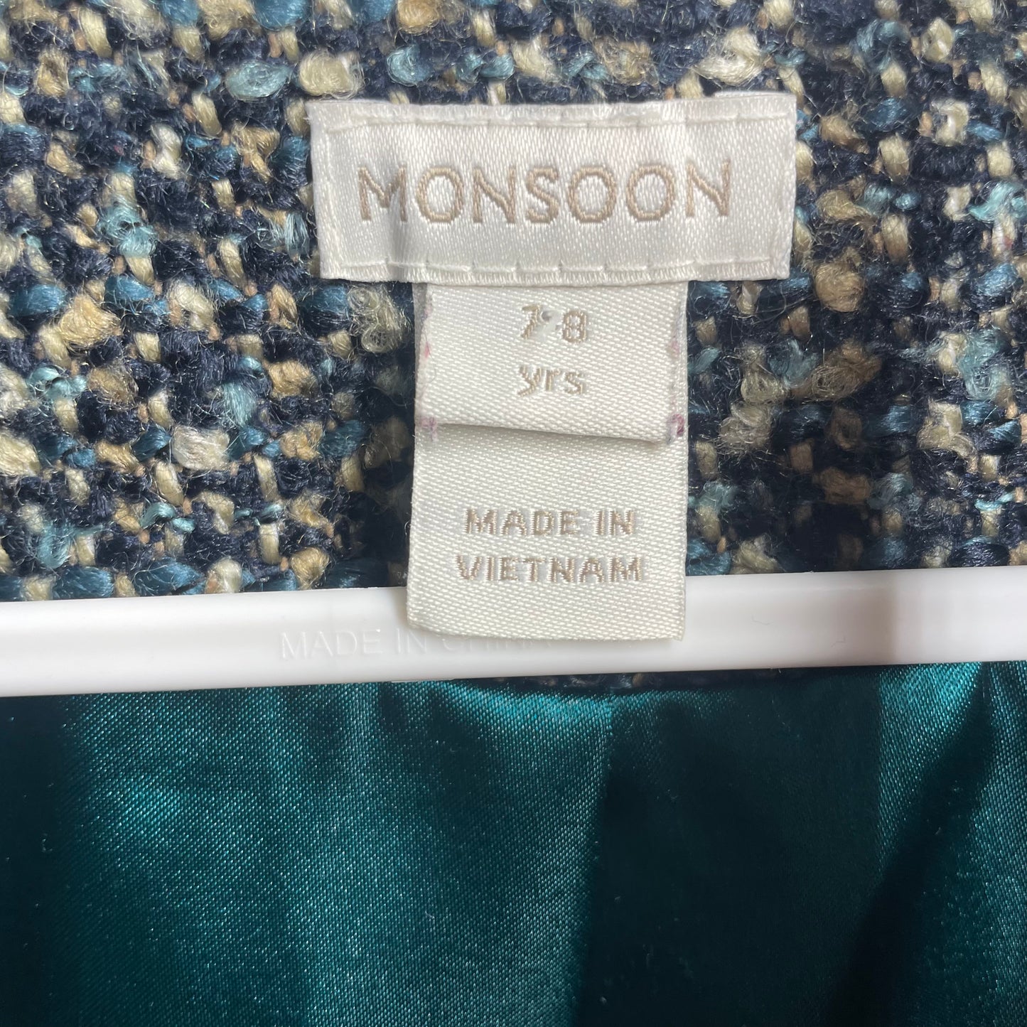 Monsoon Coat Size 7-8 Years