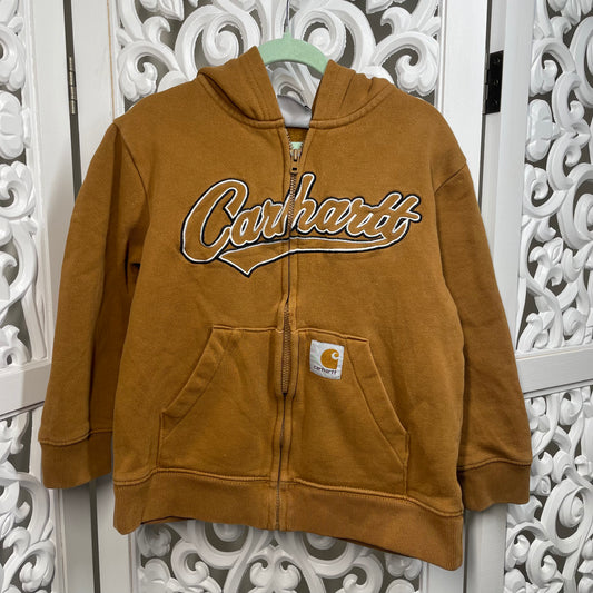 Carhartt Boys Jumper Sz 5 With Hood Full Zip