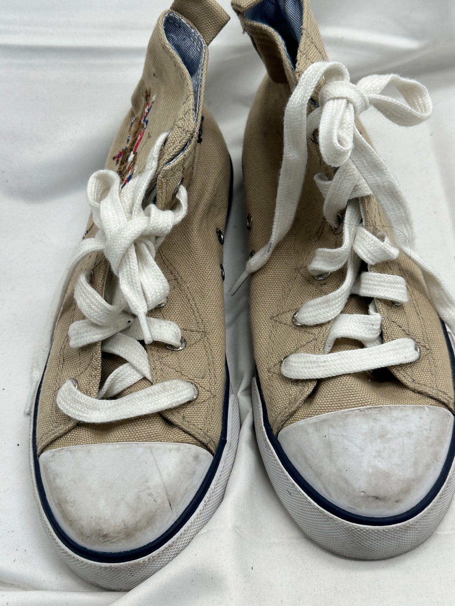 Ralph Lauren Polo Sneaker High Top Shoes Big Pony Sz 1.5