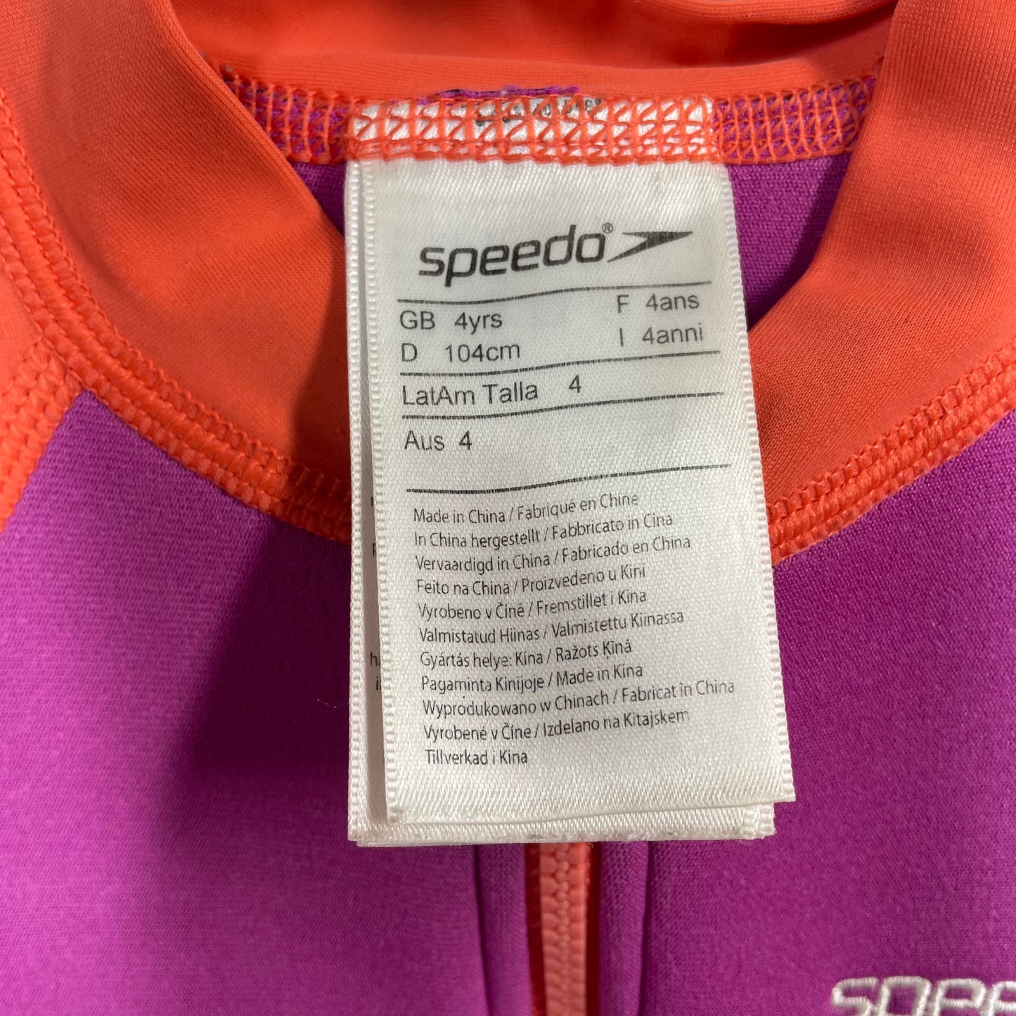 Speedo Wetsuit Size 4