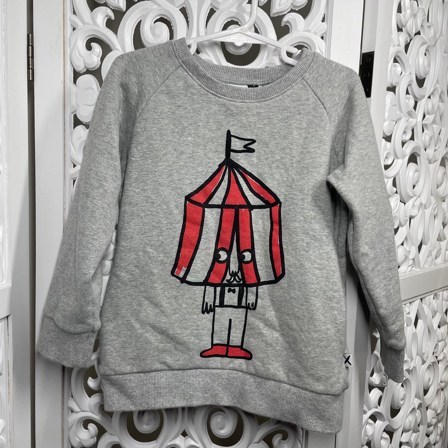 Minti Boys Jumper Grey Circus Sz 5