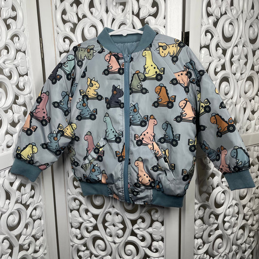 Hux Reversible Jacket Boys Dinosaurs Size 4