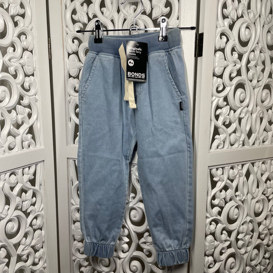 Bonds Denim Trackie Pants Size 4 New With Tags