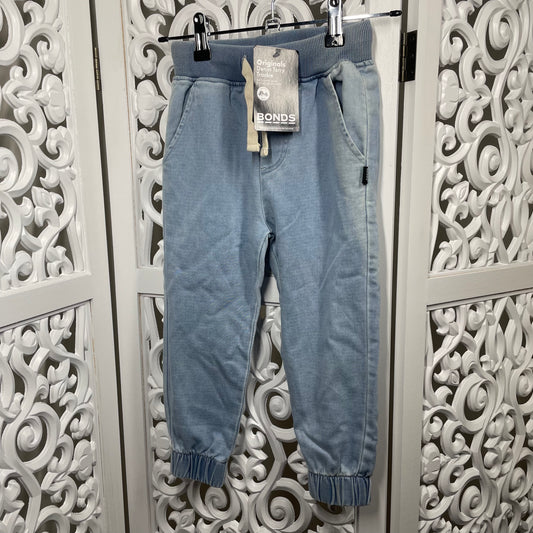 Bonds Denim Terry Trackie Pants Size 4 New With Tags