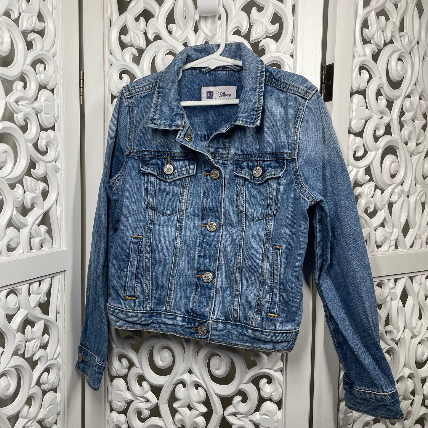 Gap Kids Disney Girls Denim Jacket Mickey Sz 8-9