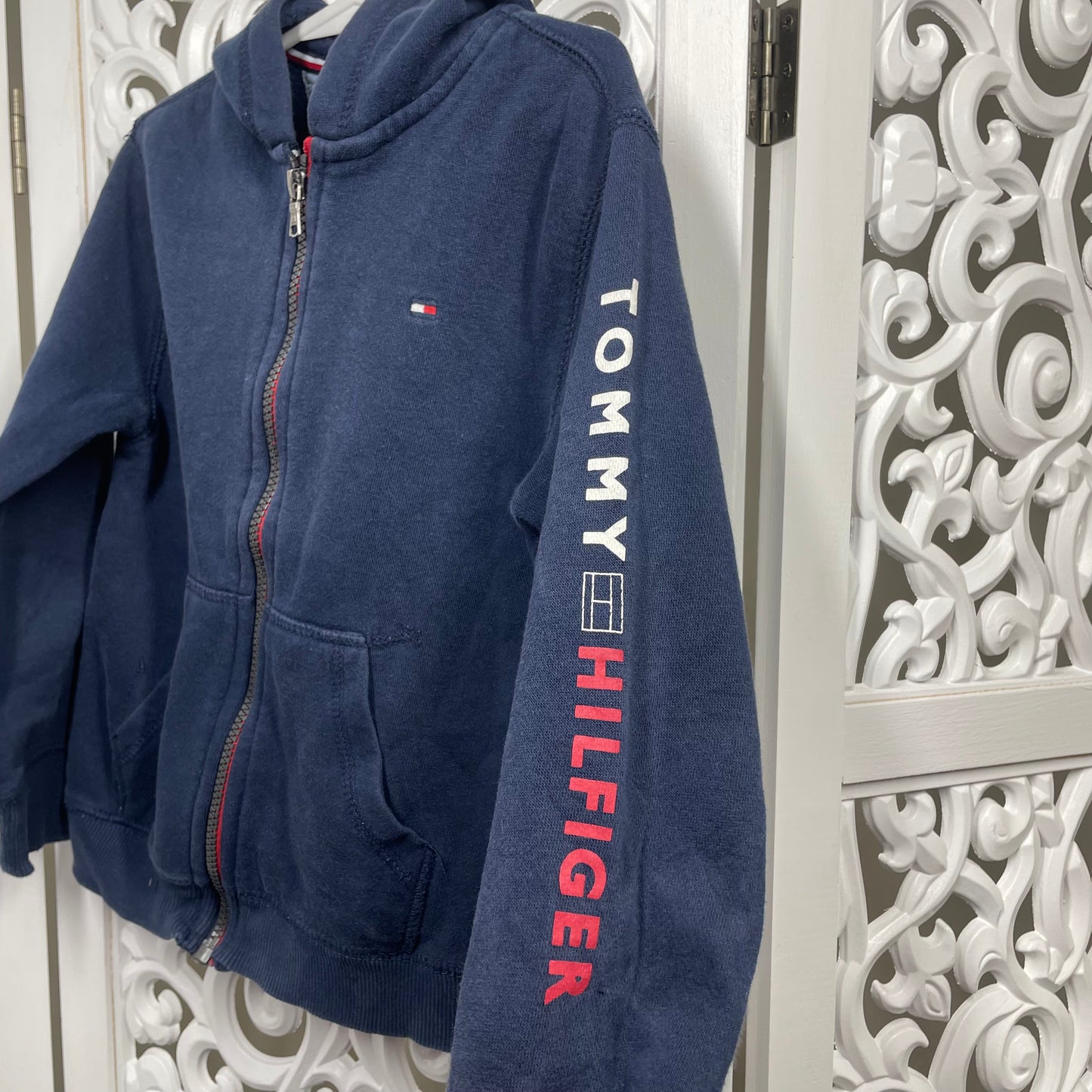 Tommy Hilfiger Boys Jacket Sz 5 With Hood Full Zip