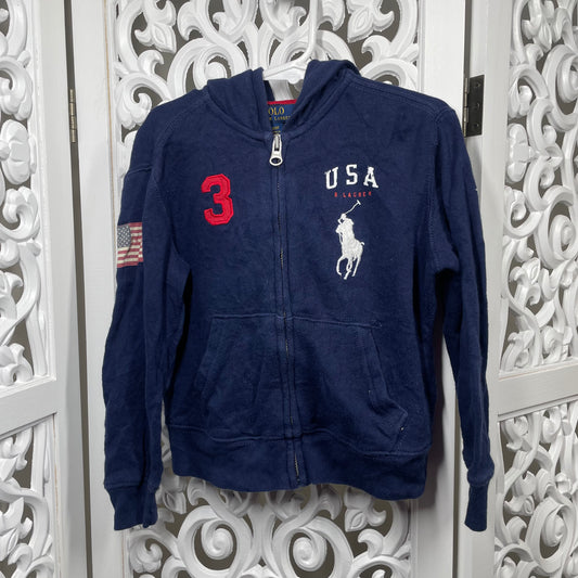 Ralph Lauren Polo Boys Jumper Sz 3/3T With Hood Full Zip